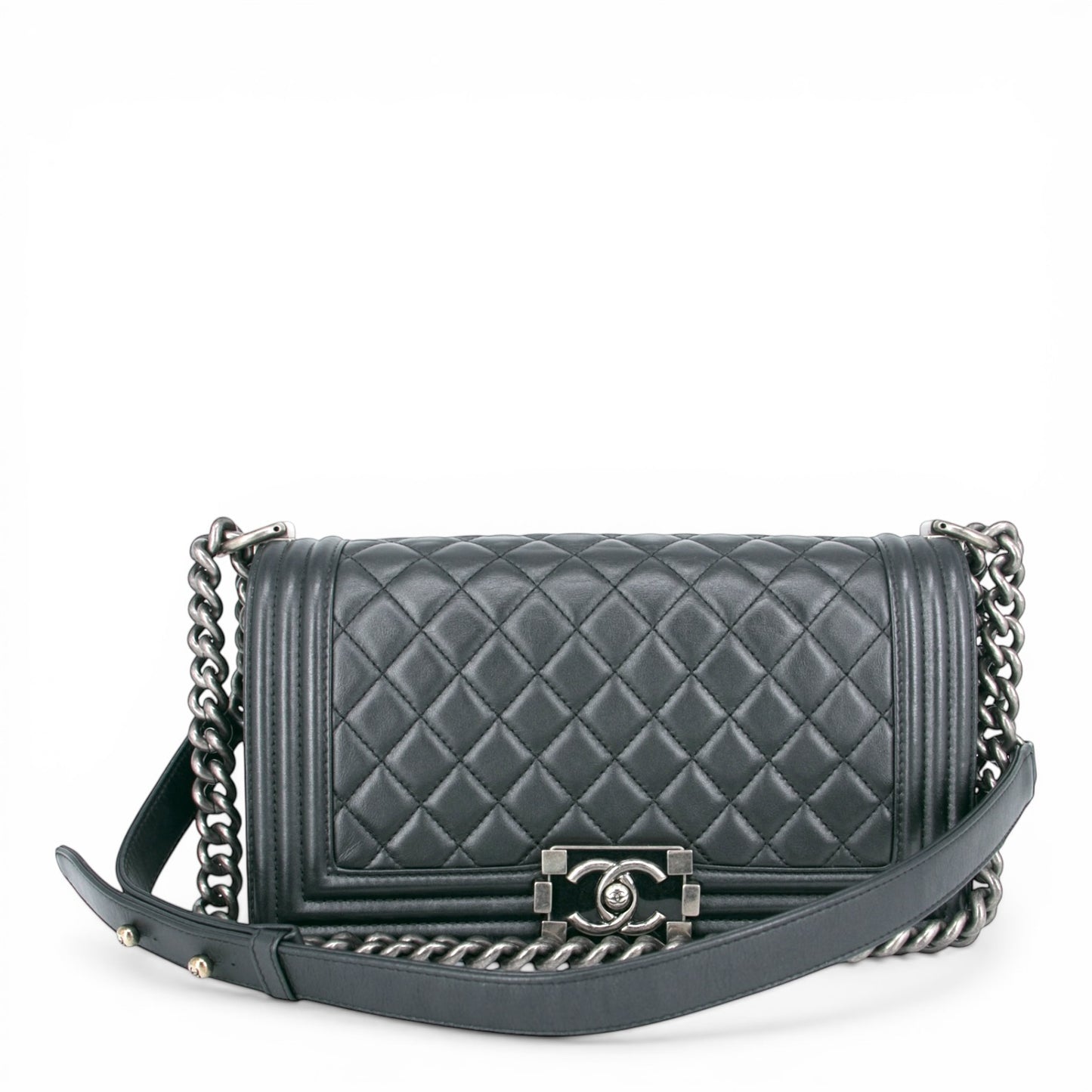 Chanel Boy Medium schwarz metallic