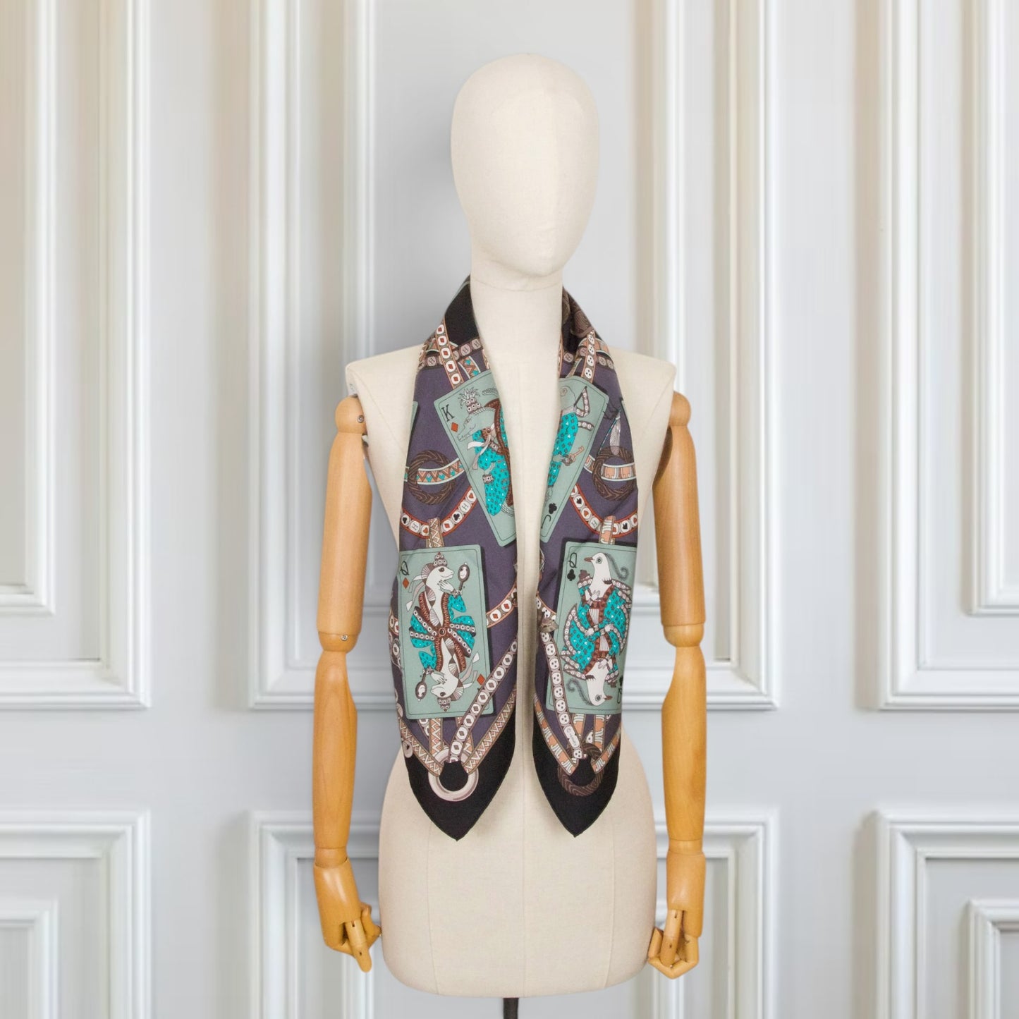 Hermès Carré "Dame de coeur à vous l'honneur" schwarz