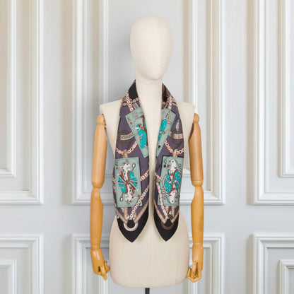Hermès Carré "Dame de coeur à vous l'honneur" schwarz