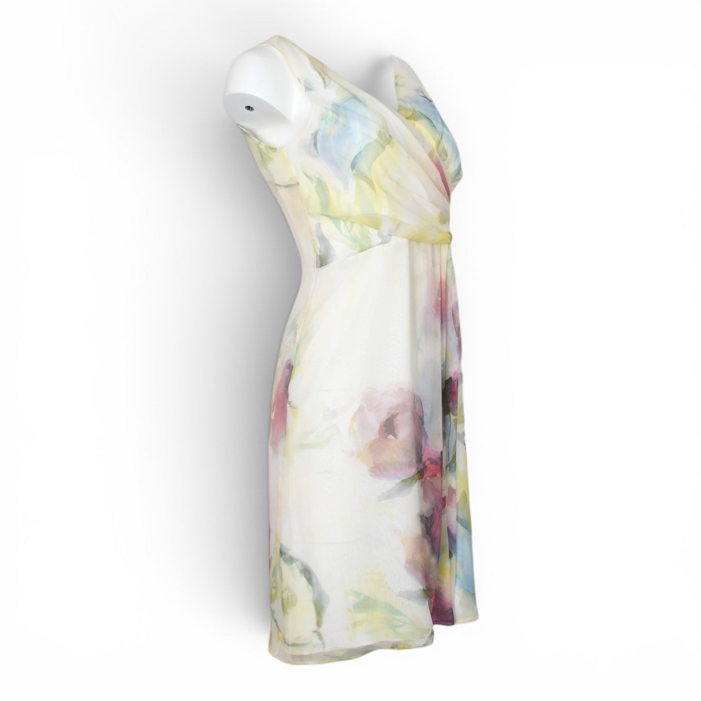 Valentino Kleid Seide crème geblümt IT 42 DE 36