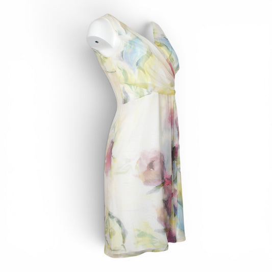 Valentino Kleid Seide crème geblümt IT 42 DE 36
