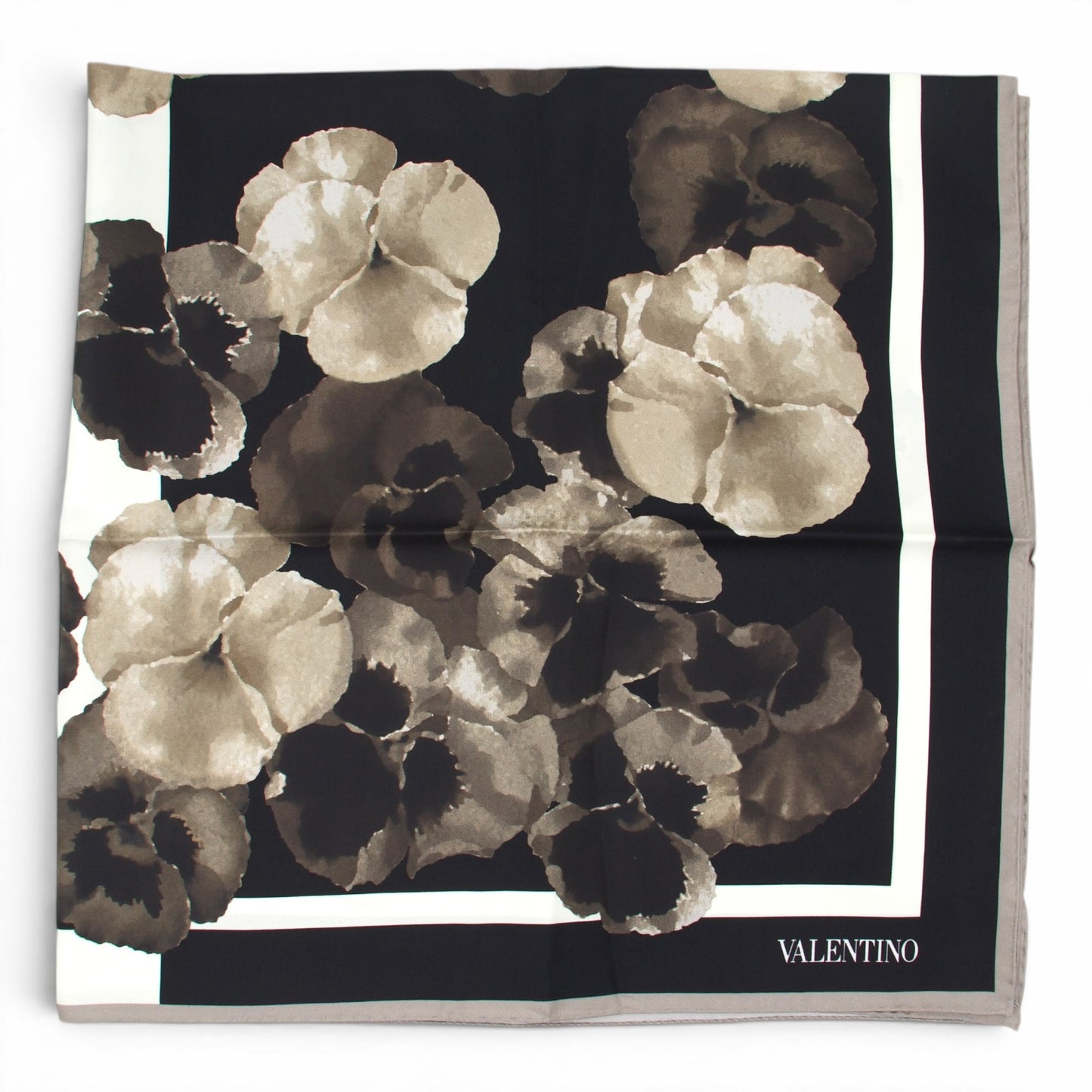 Valentino Seidentuch schwarz/crème