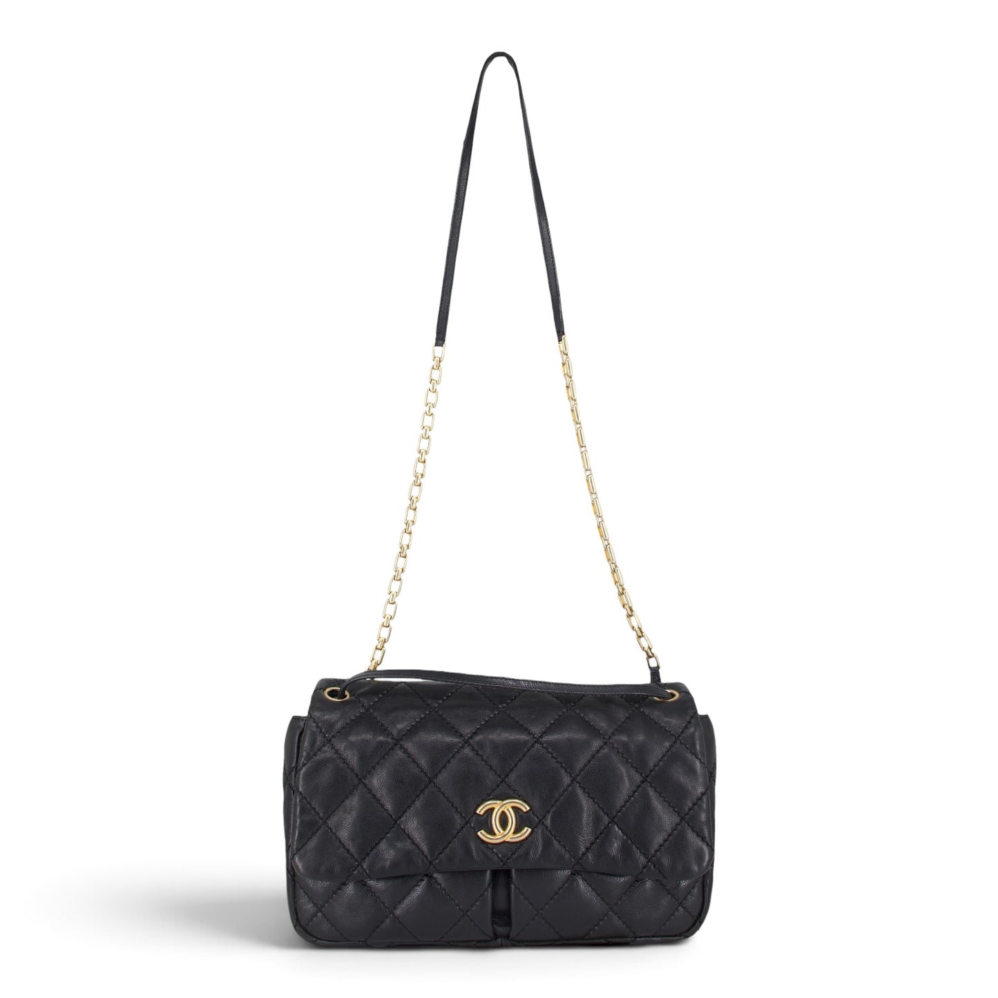 Chanel Wild Stitch Chain Flap schwarz GHW
