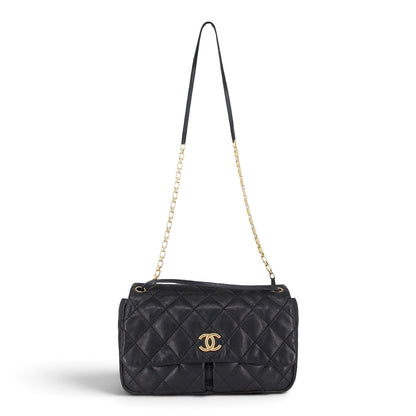 Chanel Wild Stitch Chain Flap schwarz GHW