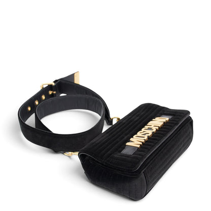 Moschino Umhängetasche Samt schwarz