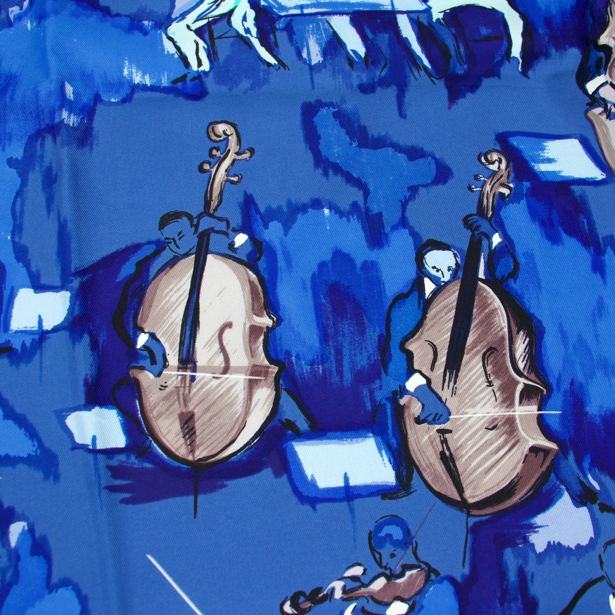 Hermès Carré "Concerto" blau