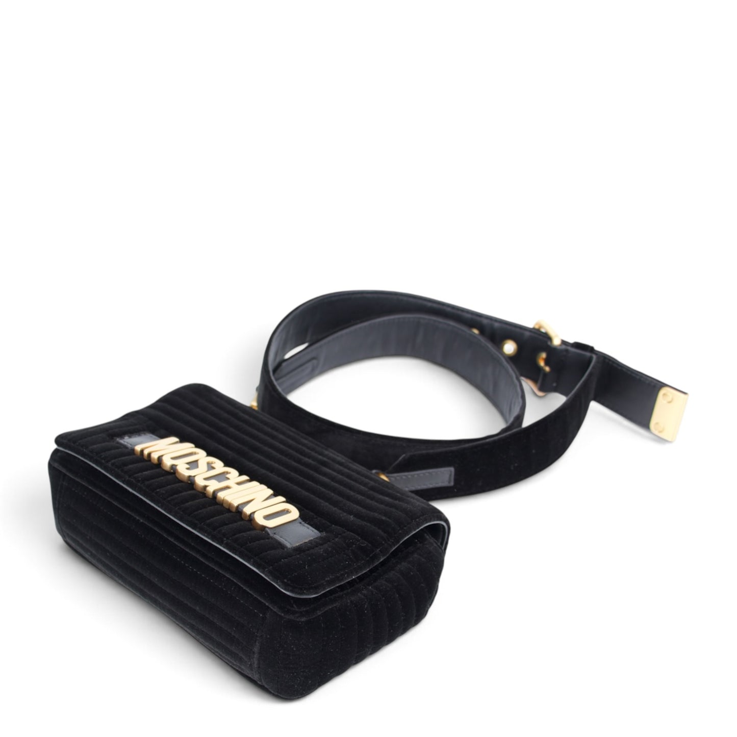 Moschino Umhängetasche Samt schwarz
