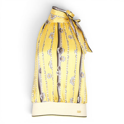 Roberto Cavalli Neckholder Seide gelb IT 44 DE 38