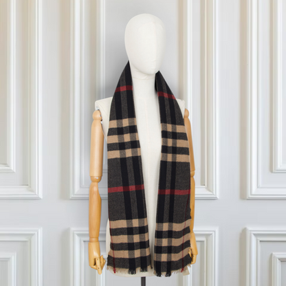 Burberry Schal Check Wolle braun