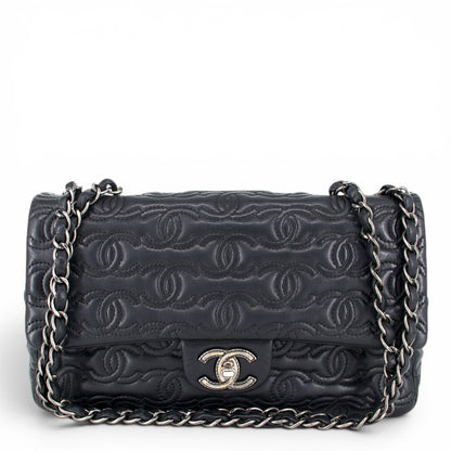 Chanel CC stitch single flap schwarz