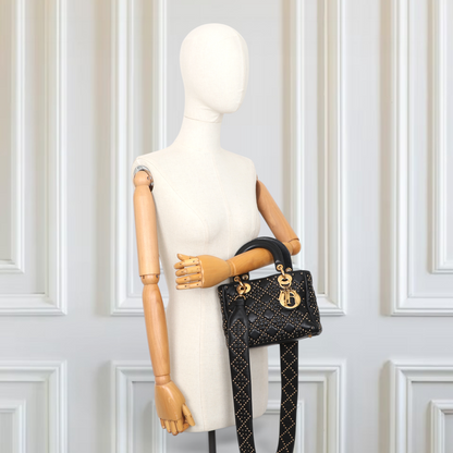 Dior Lady Dior Small Stud schwarz GHW