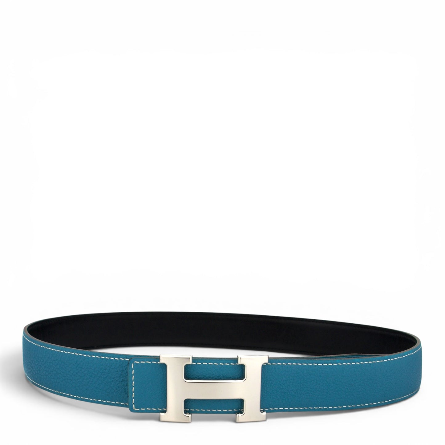 Hermès Wendegürtel bleu jean/schwarz Gr. 80