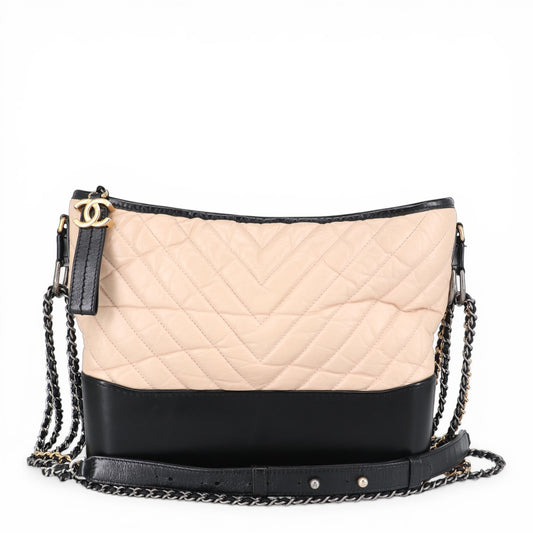 Chanel Gabrielle large beige/schwarz