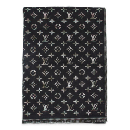 Louis Vuitton Wendeschal Wolle/Seide schwarz kariert