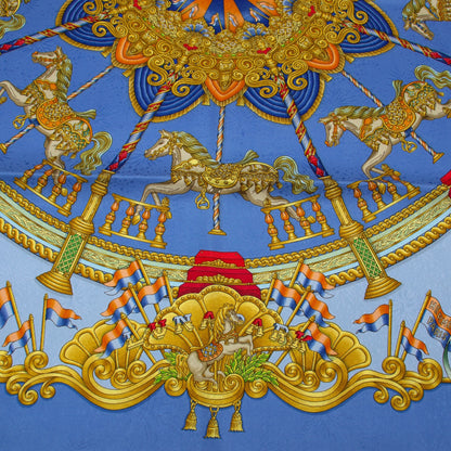 Hermès Carré "Lunapark" blau