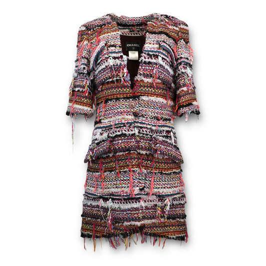 Chanel Tweed Jacke multicolor Gr. 40