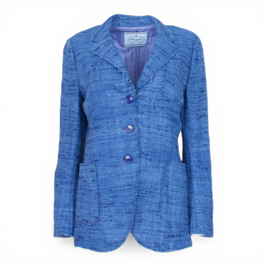 Prada Blazer Seide blau IT 44 DE 38