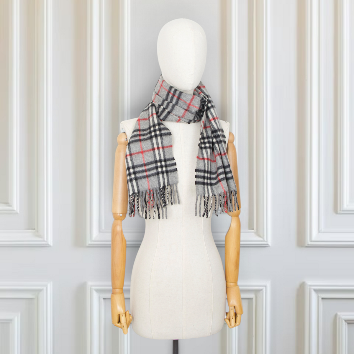 Burberry Schal Kaschmir grau kariert