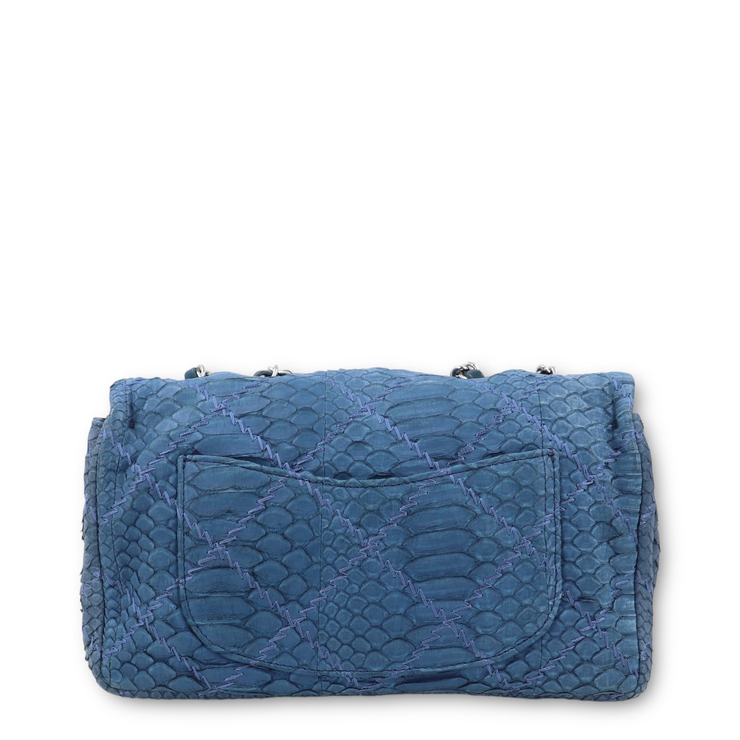 Chanel Ultra Stitch Flap Python blau