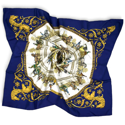 Hermès Carré " La Promenade de Longchamps" marine