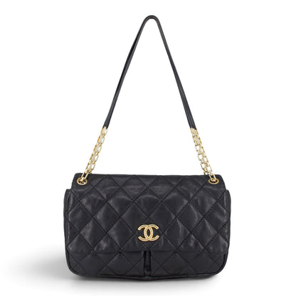 Chanel Wild Stitch Chain Flap schwarz GHW