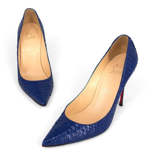 Christian Louboutin Decollete Python blau Gr. 40