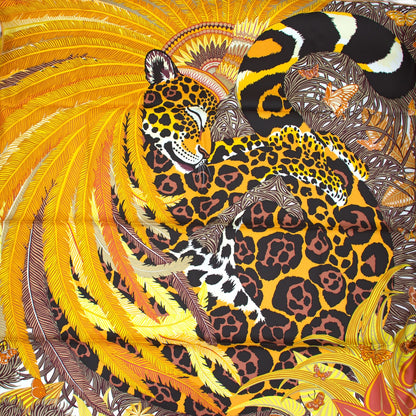 Hermès Carré "Jaguar Quetzal" gelb