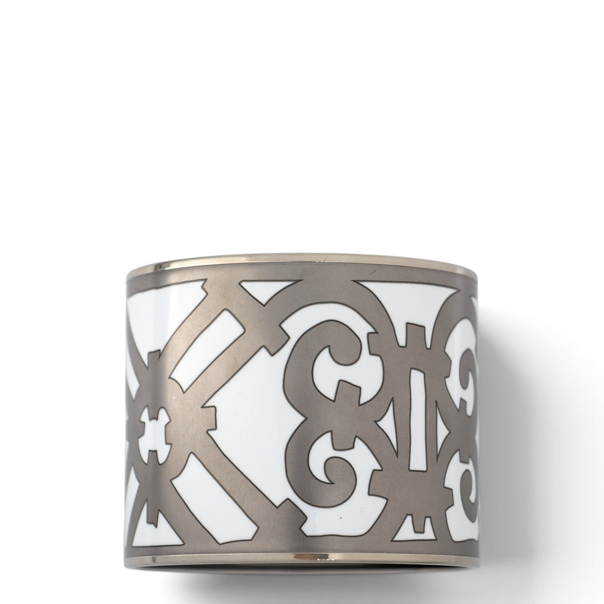 Hermès Emailarmband breit silber/weiss