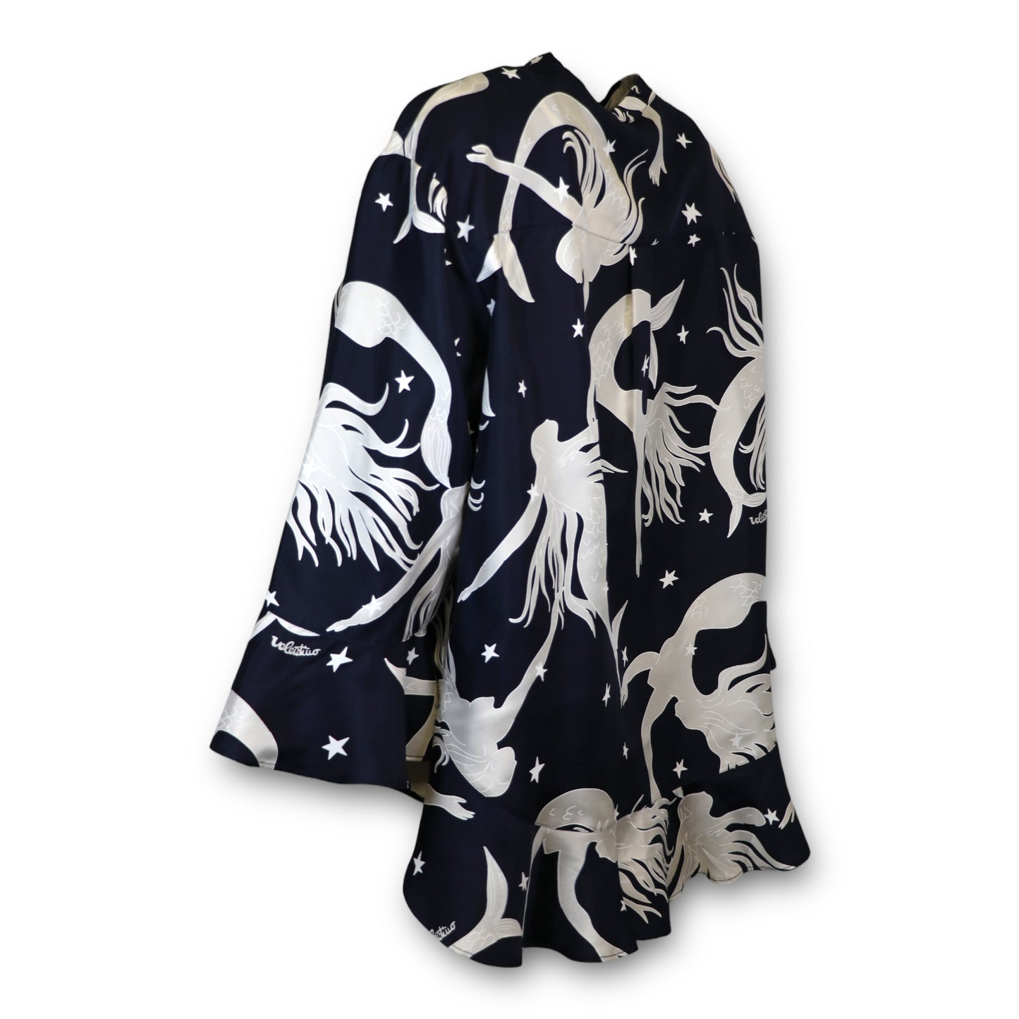 Valentino Seidenbluse marine gemustert IT 44 DE 40