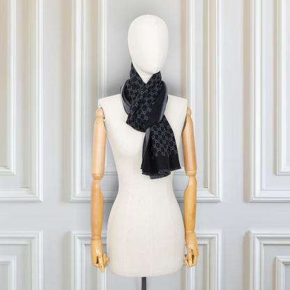 Gucci Wendeschal GG Wolle grau/schwarz