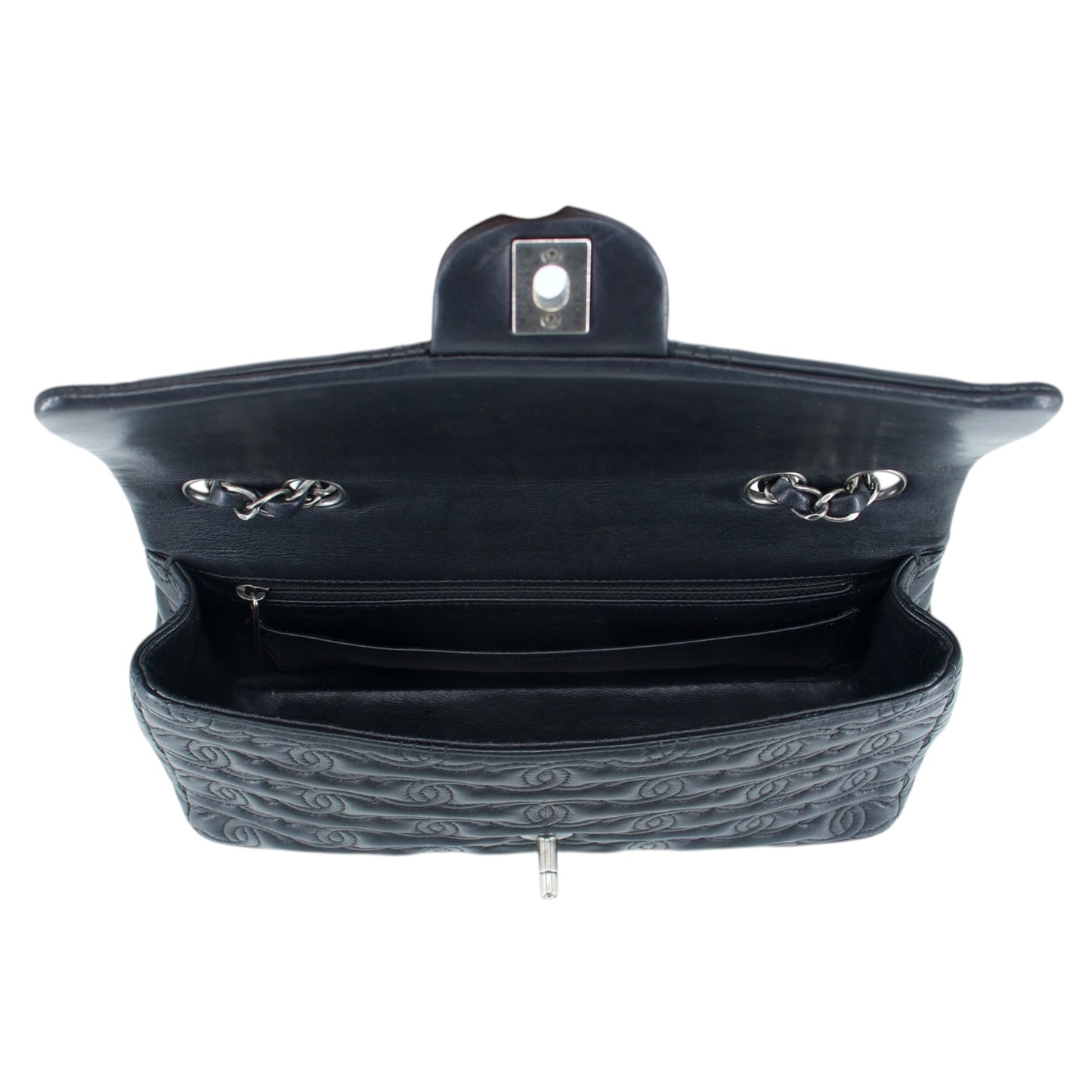 Chanel CC stitch single flap schwarz