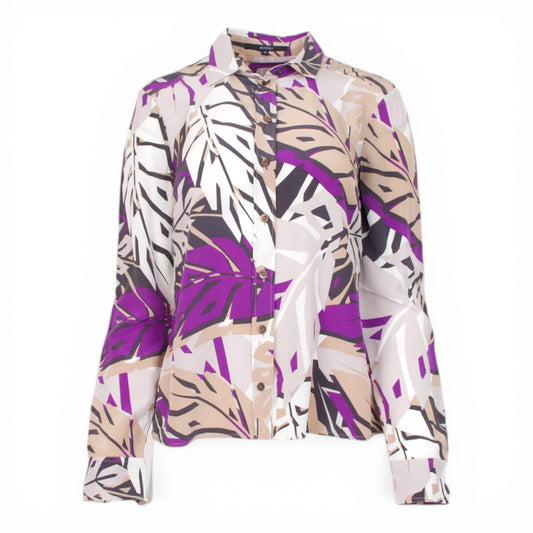 Gucci Seidenbluse beige/lila IT 42 DE 36