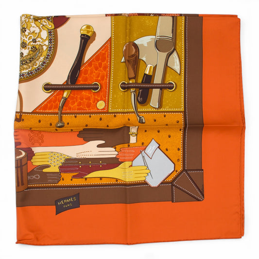 Hermès Carré "Tout cuir" orange