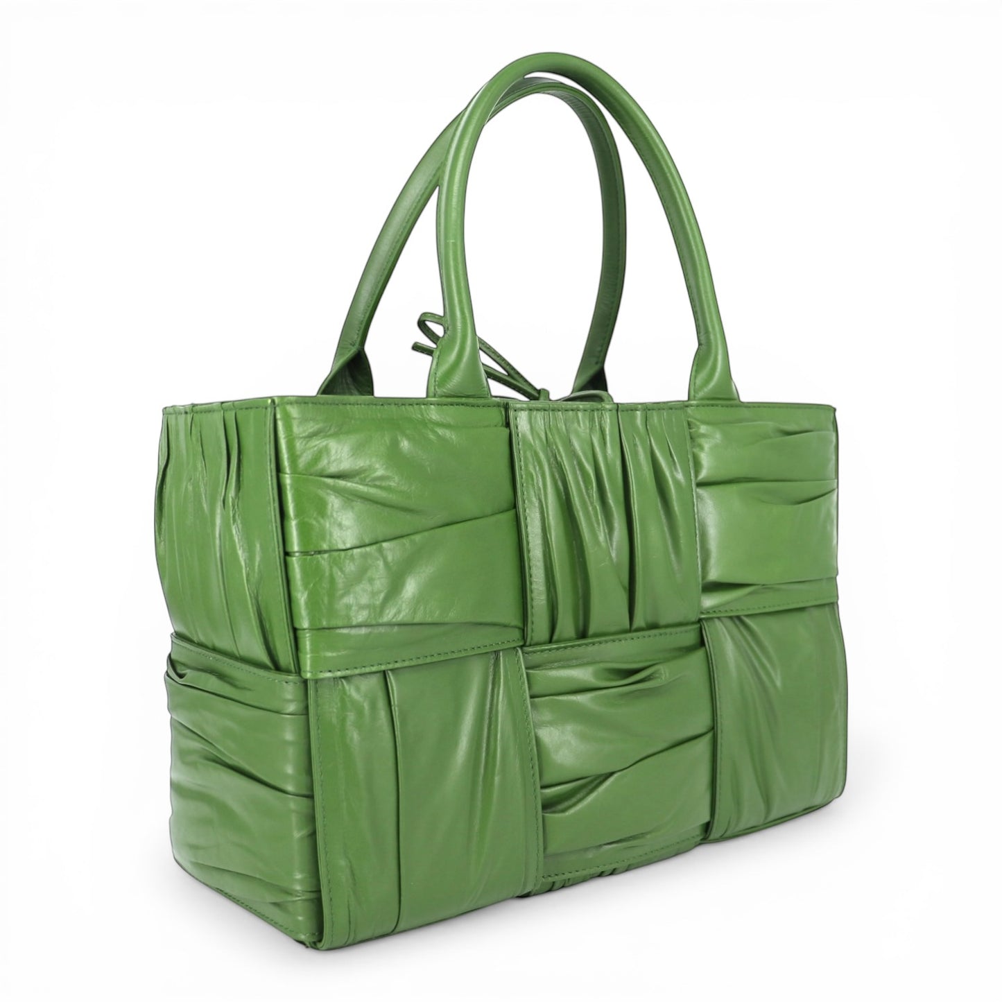 Bottega Veneta Arco small foulard intreccio grün