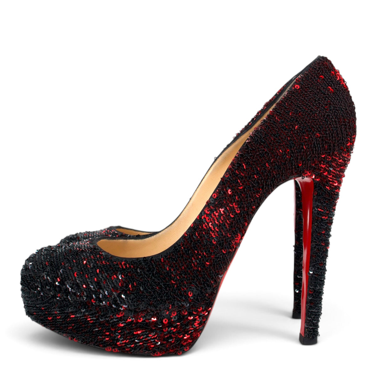 Christian Louboutin Pumps Pailletten rot Gr. 40.5