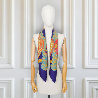 Hermès Carré "Art des Steppes" blau