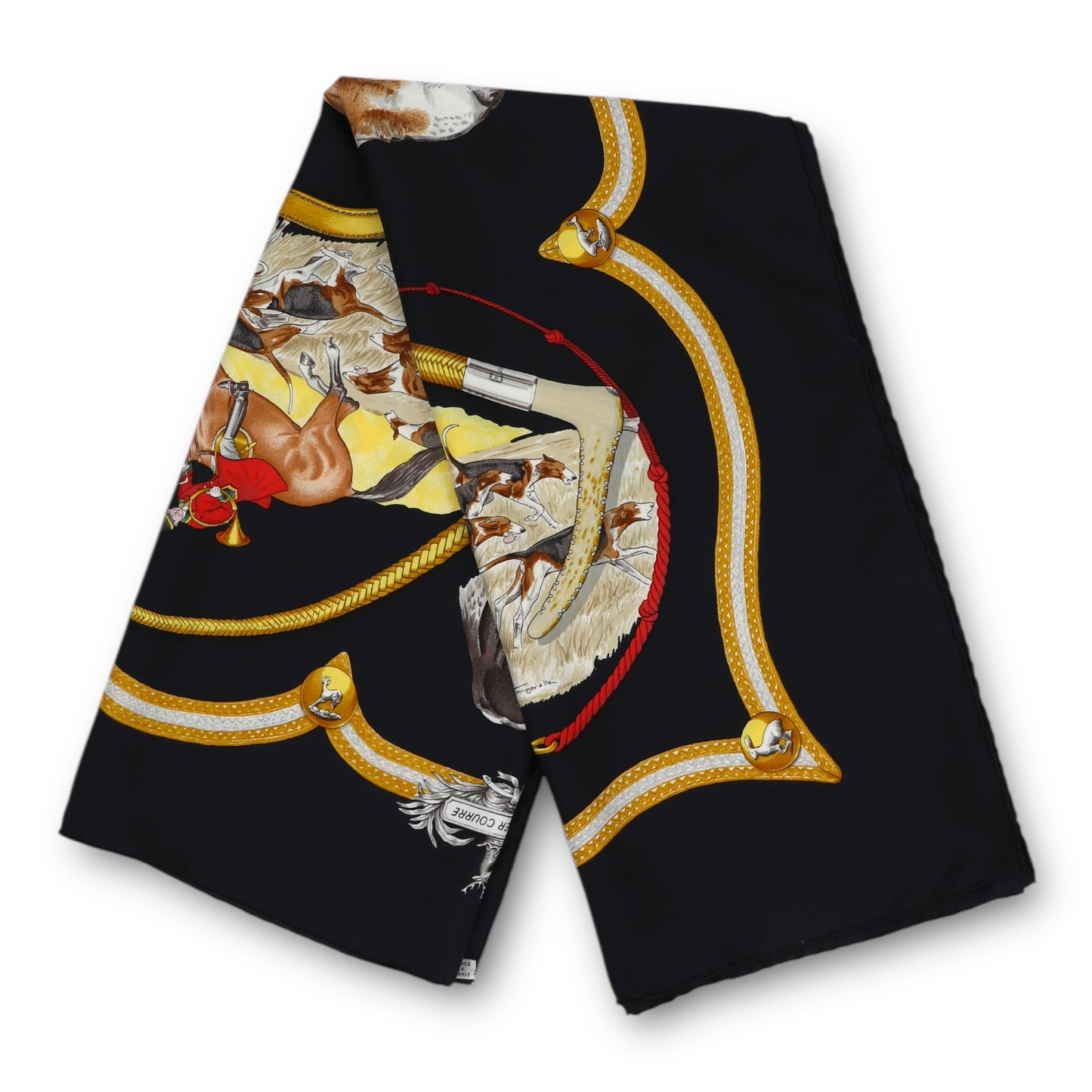 Hermès Carré „Laisser courre“ schwarz