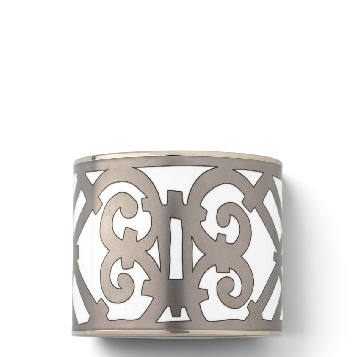 Hermès Emailarmband breit silber/weiss