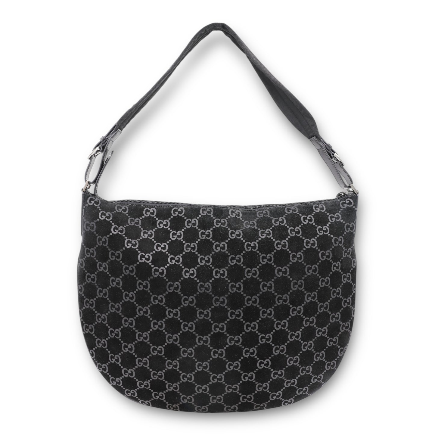 Gucci Schultertasche Wildleder schwarz