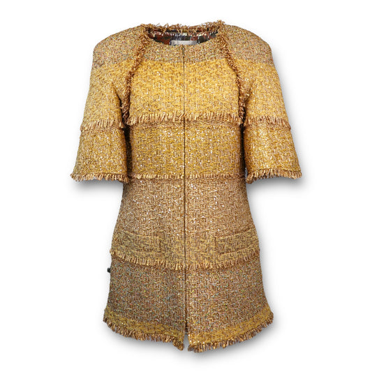 Chanel Jacke Tweed gold Gr. 42