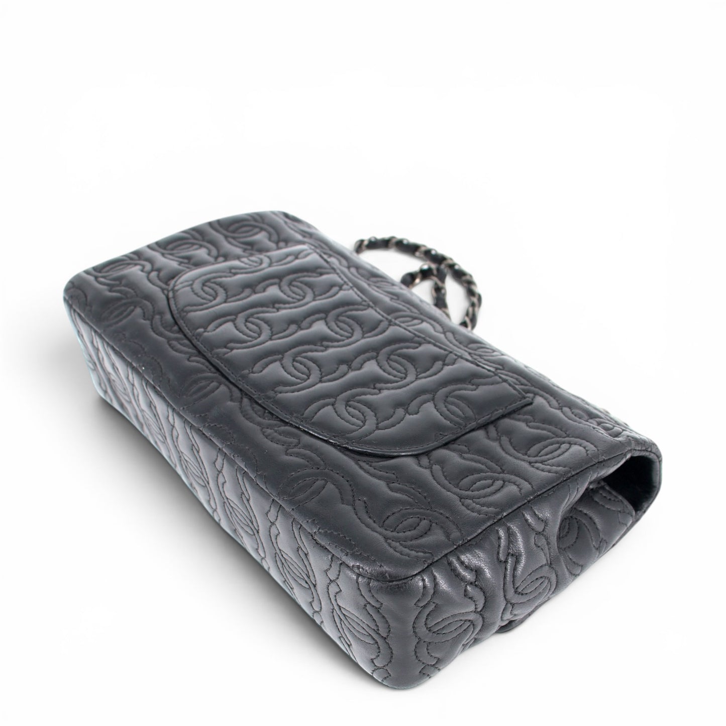 Chanel CC stitch single flap schwarz