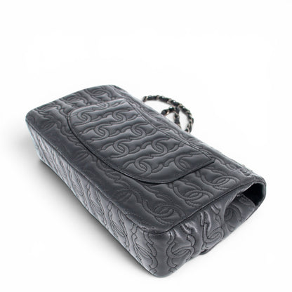 Chanel CC stitch single flap schwarz