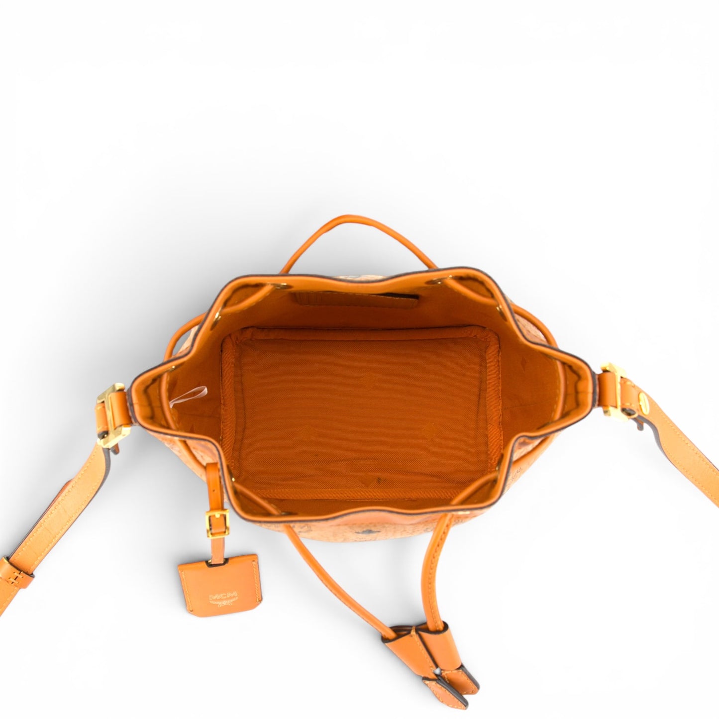 MCM Heritage Beuteltasche Visetos cognac