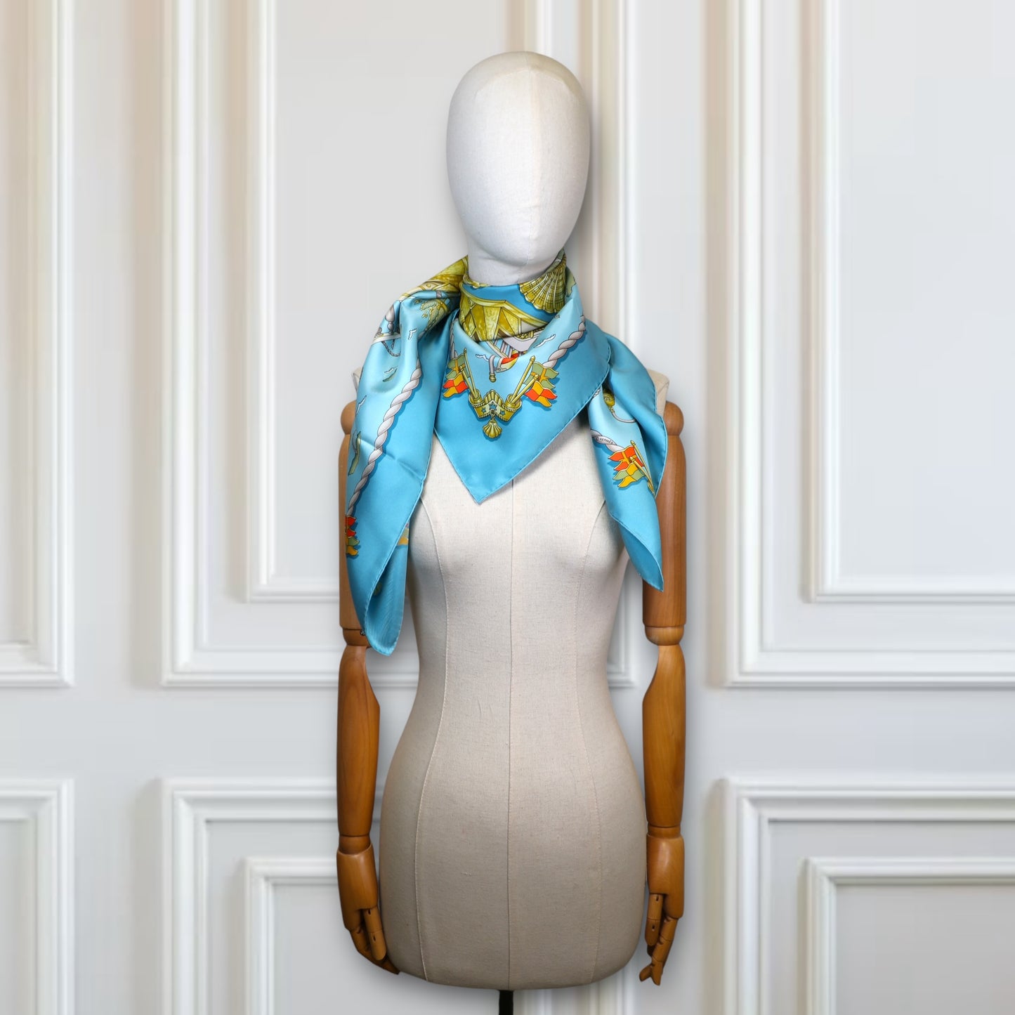 Hermès Carré „Railing“ Blau