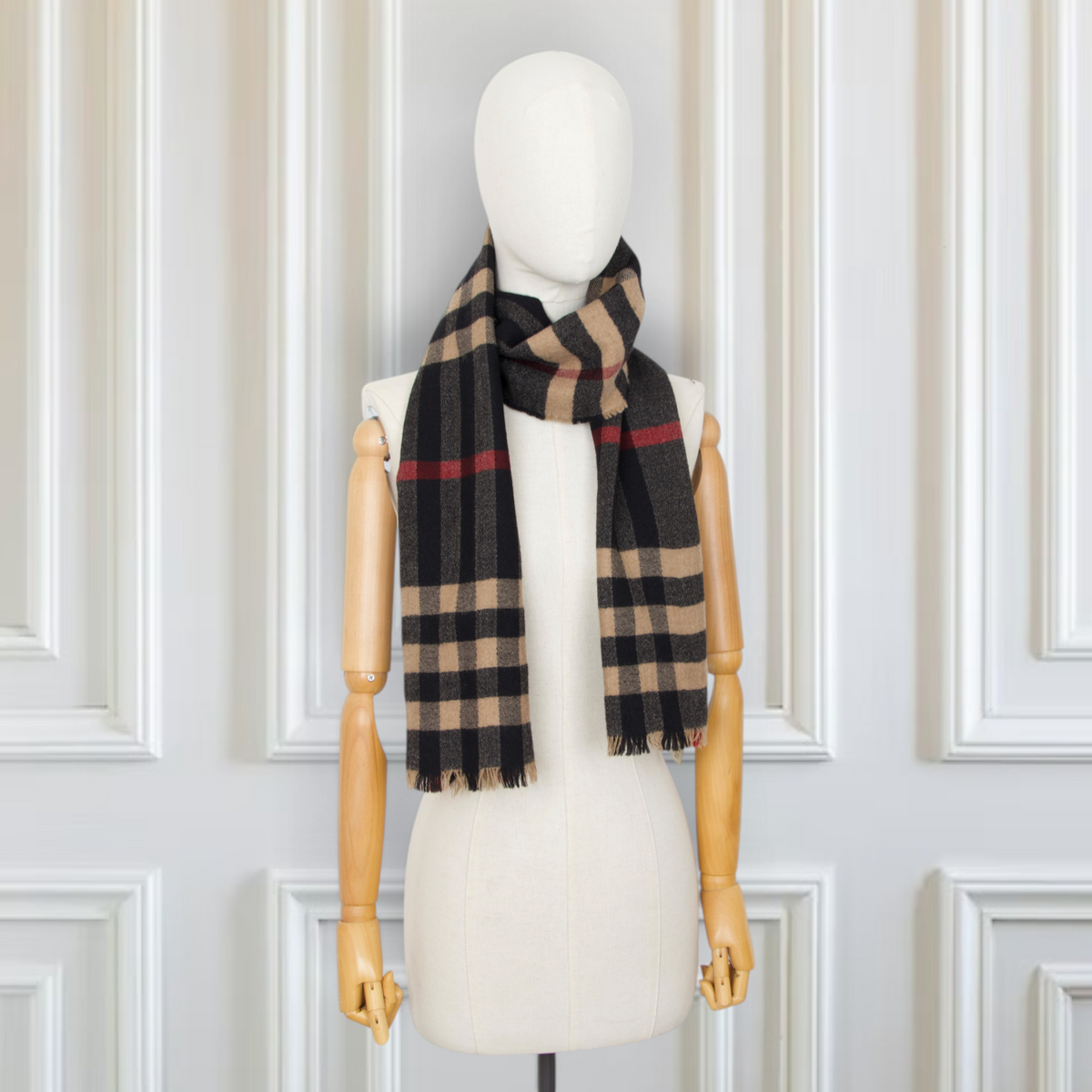 Burberry Schal Check Wolle braun
