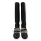 Chanel Stiefel schwarz m. Perlen Gr. 37.5