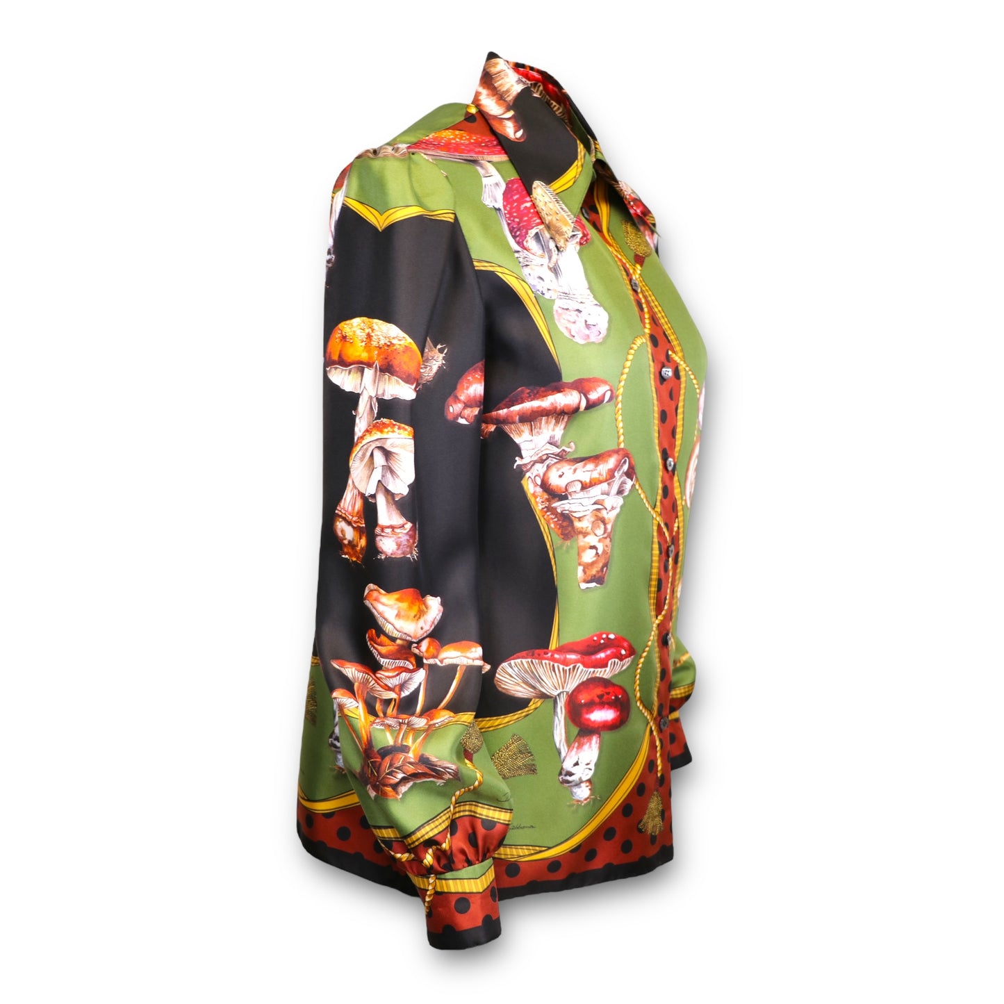 Dolce & Gabbana Seidenbluse m. Pilzen Gr. 34