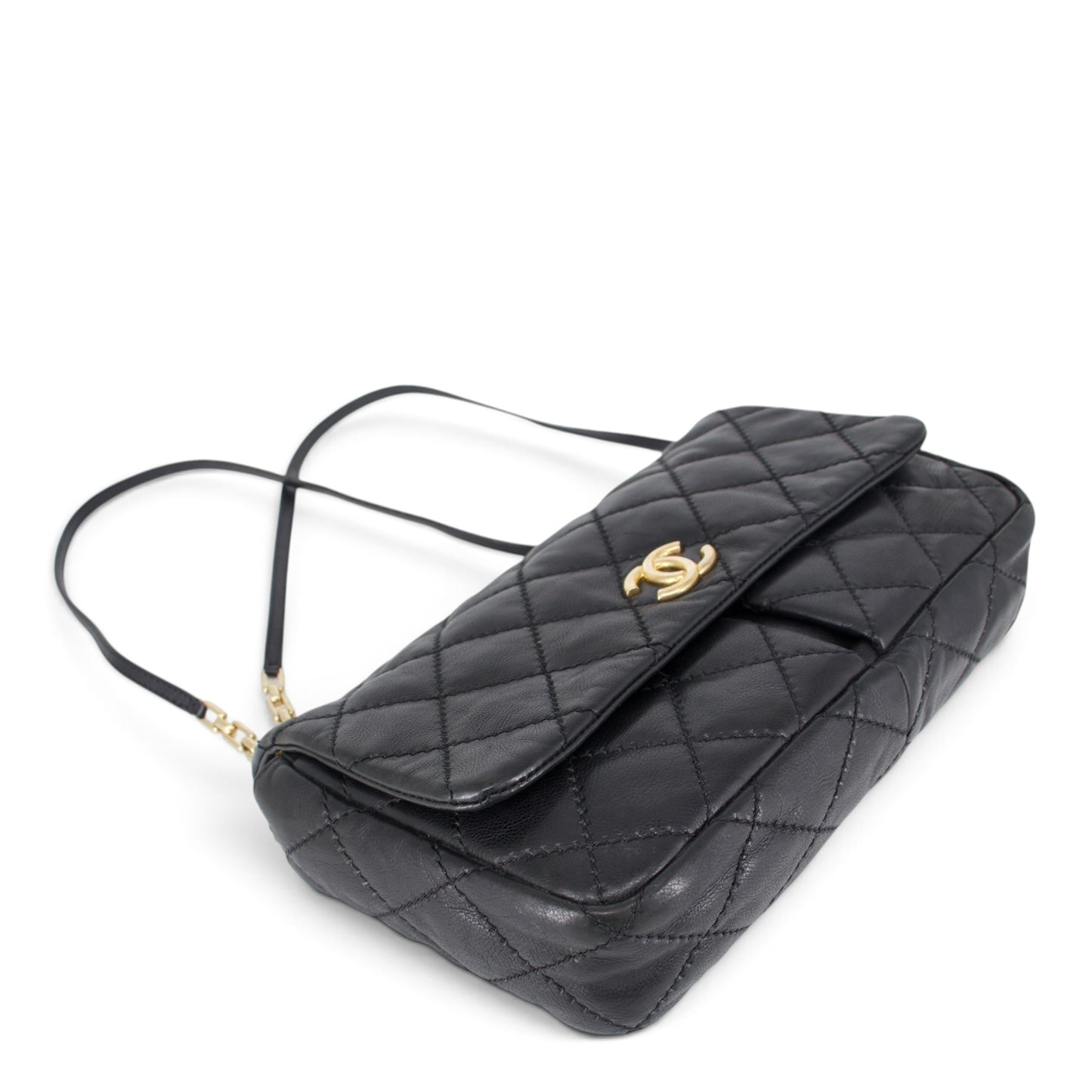 Chanel Wild Stitch Chain Flap schwarz GHW