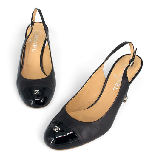 Chanel Slingbacks schwarz Gr. 41