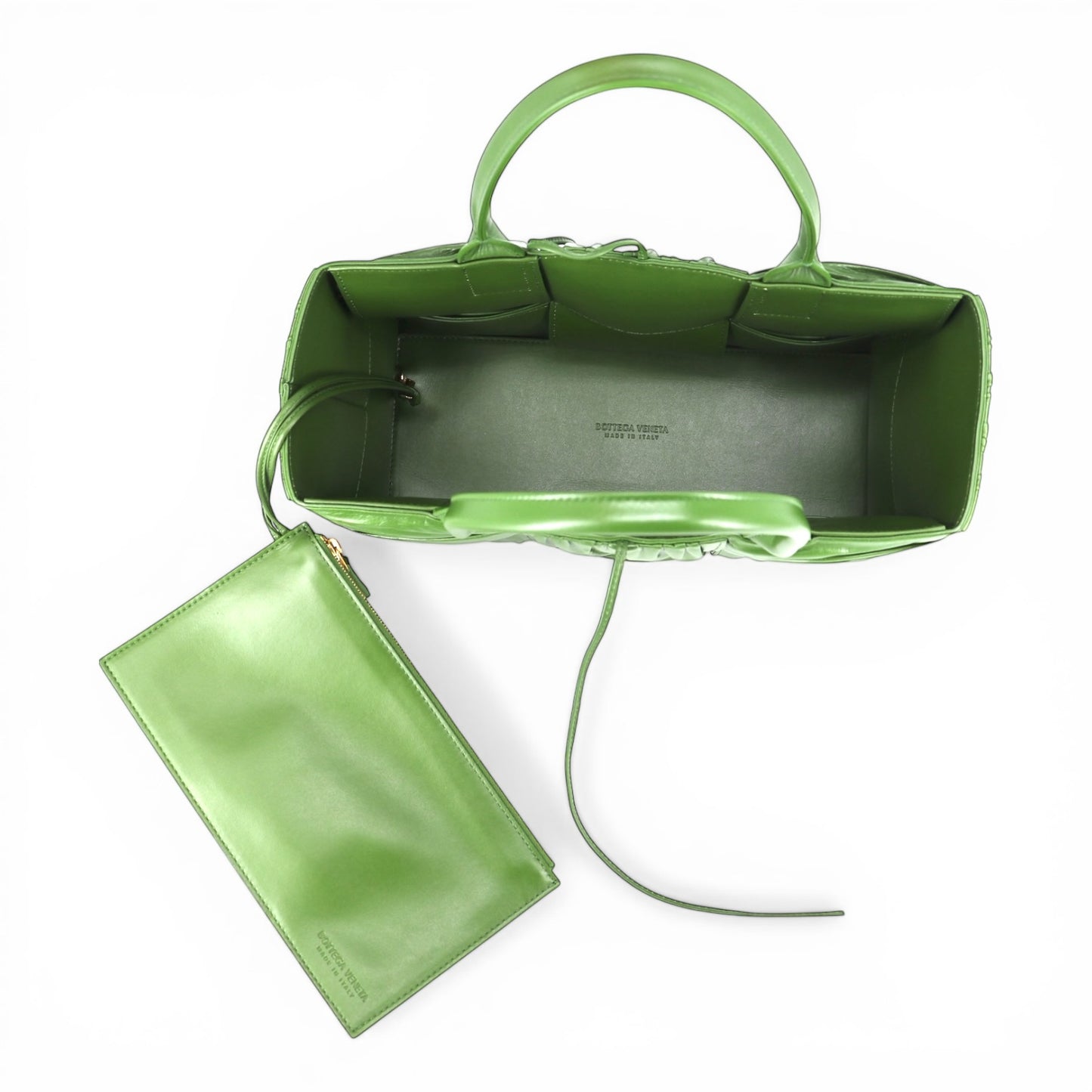 Bottega Veneta Arco small foulard intreccio grün